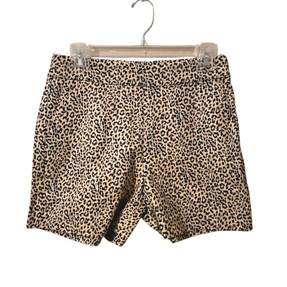 J. Crew Leopard Basketweave Shorts Side Zip Size 2 - Picture 1 of 9